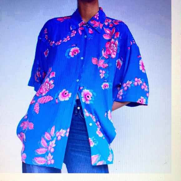 Cynthia Rowley Printed Oversized Cabana Camp Shirt